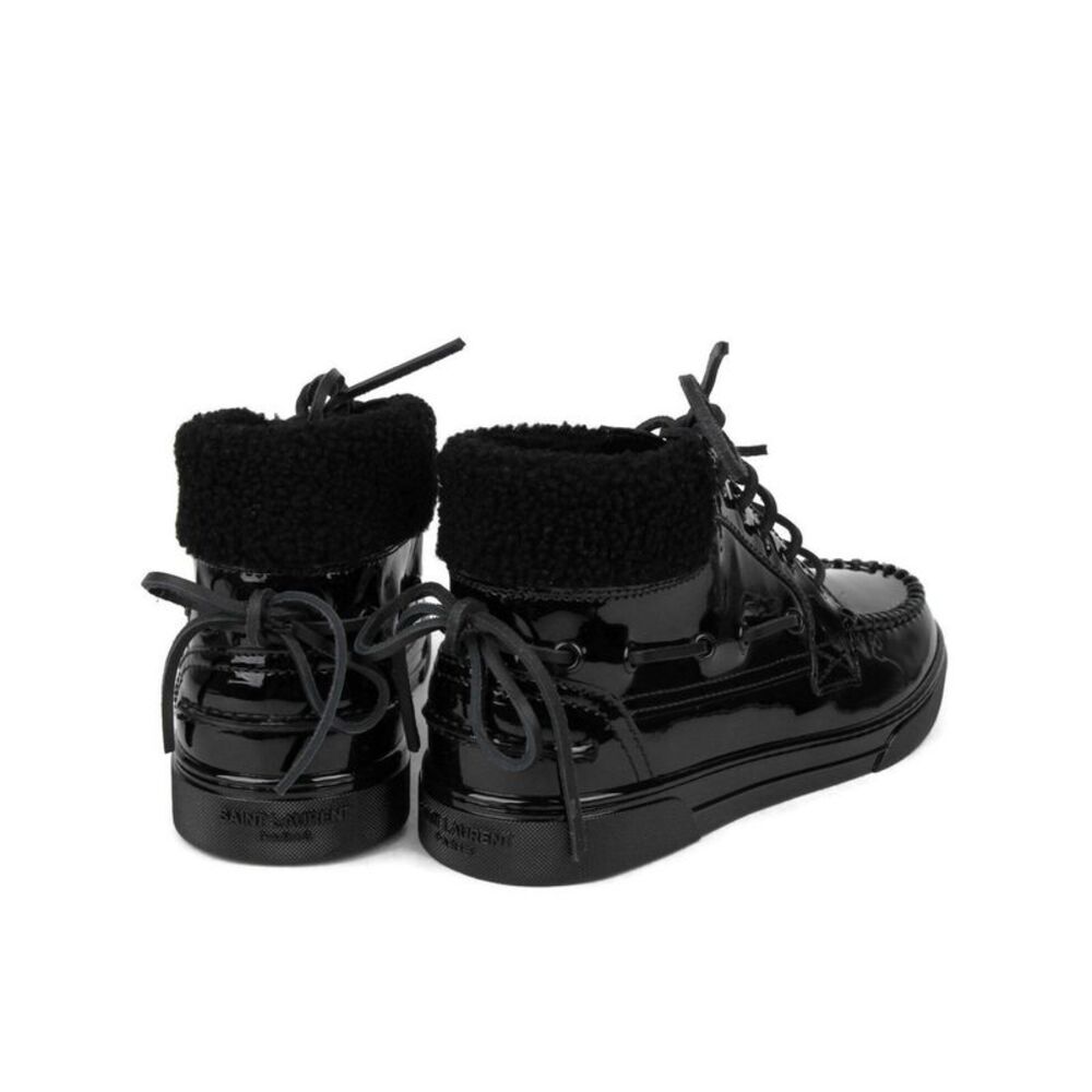 Saint Laurent Men's Black Patent Leather Hi Top Sneakers (40 EU / 7 US) - Picture 5 of 8